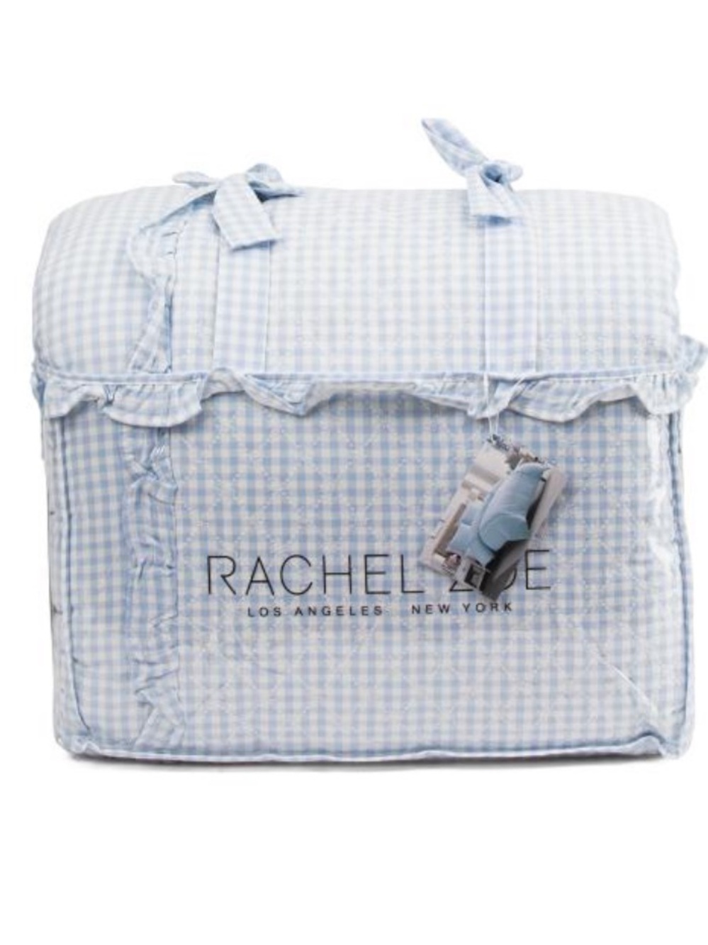 Rachel Zoe Light Blue Gingham Comforter Set